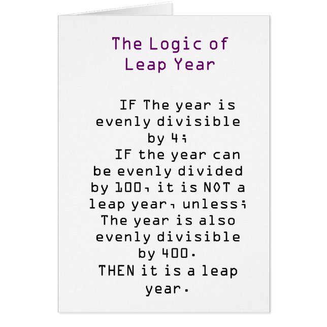 De logica van Leap Year (Voorkant)
