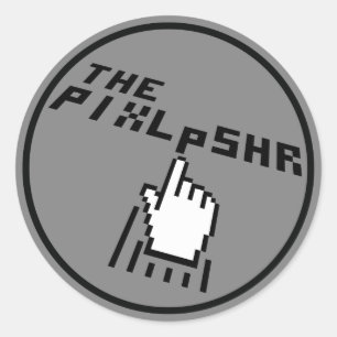 De Logo PixlPshr Ronde Sticker