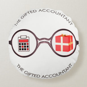 "De Logo van de boekhouder" Rond Kussen