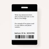 De Logo van de Foto van de werknemer geeft Aangepa Badge (Achterkant)