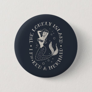 De Lonely Island Mermaid Ronde Button 5,7 Cm