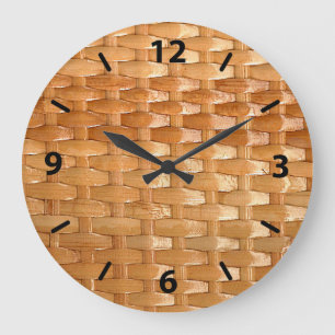 De look van Lacquer Wicker Basketweve Texture Grote Klok