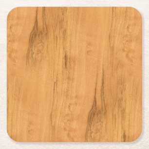 De look van Maple Wood Grain Texture Vierkante Kartonnen Onderzetter