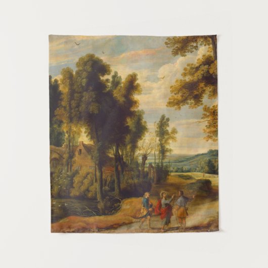 De loop naar Emmaus met Christus Wandkleed (Voorkant)