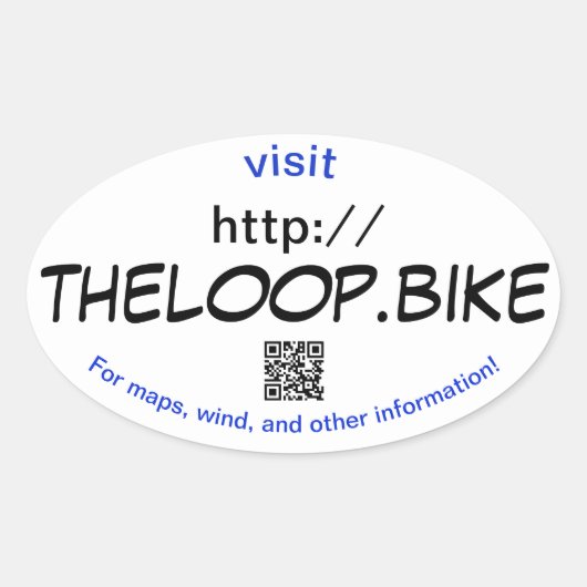 De Loop! Tucson's fietspad informatie! Ovale Sticker (Voorkant)