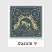 De loop van de Qilin Golden Water Tapestry Sticker (Vel)