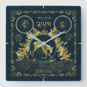 De loop van de Qilin Golden Water Tapestry Vierkante Klok