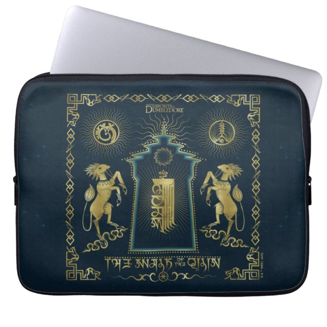 De loop van de Tapestry van de Qilin Golden Tower Laptop Sleeve (Voorkant)
