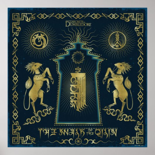 De loop van de Tapestry van de Qilin Golden Tower Poster (Voorkant)