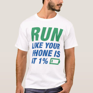 De looppas zoals uw telefoon bij 1 percenten is t-shirt