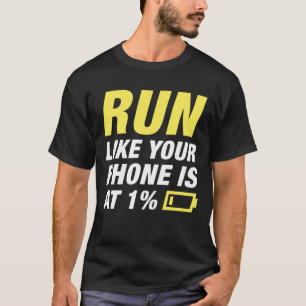 De looppas zoals uw telefoon bij 1 percenten is t-shirt