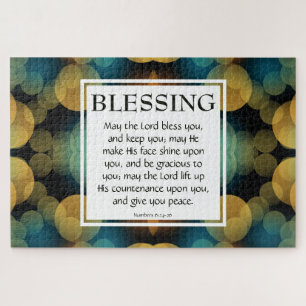 DE LORD BLESS U NUMMER 6:24 DIE 20"x30" BLOKKEREN Legpuzzel
