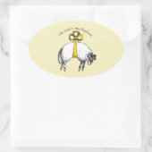 De LORD is mijn herder Psalm 23 Ovale Sticker (Tas)