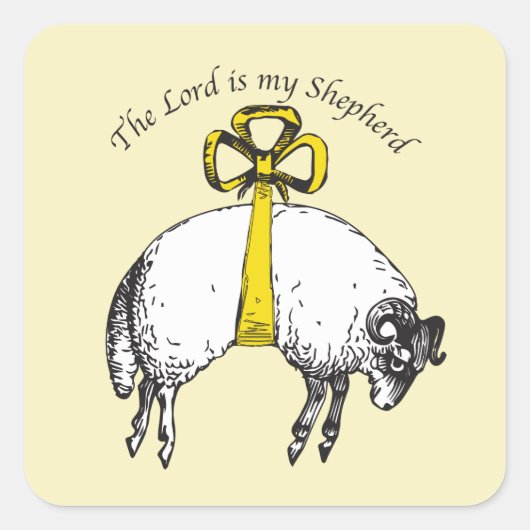 De LORD is mijn herder Psalm 23 Vierkante Sticker (Voorkant)