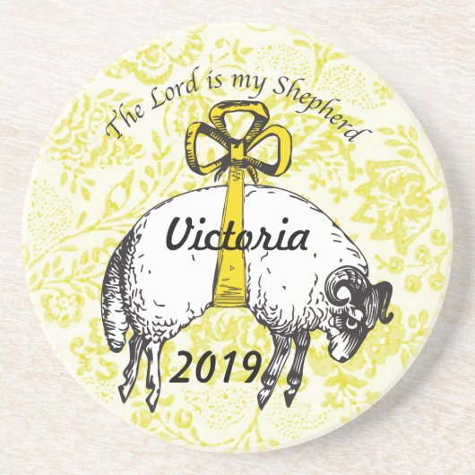 De LORD is mijn herder Psalm 23 Zandsteen Onderzetter (Voorkant)