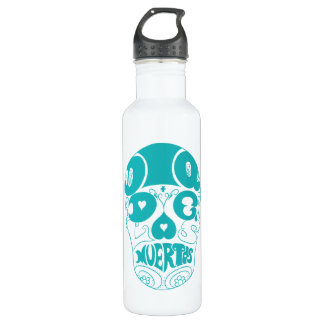 De Los Muertos Cyan Skull Bottle Waterfles