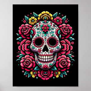 De Los Muertos Dag van de Dode Suikerschedel Hallo Poster