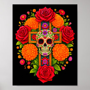 De Los Muertos Dag Van De Doden Suiker Skull Chris Poster