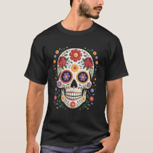 De Los Muertos Dag van de Doden Suiker Skull Hallo T-shirt