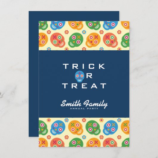 De Los Muertos. Dag van de Doden. Suikerschedels. Kaart (Voorkant / Achterkant)