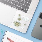 De Lotus Contour Sticker (Laptop met iPhone)