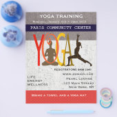 De Lotus. De Warrior. Cute Exercise Yoga Flyer (Enkel)