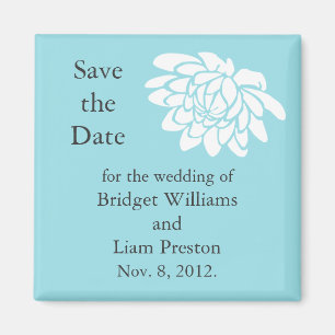 De Lotus Flower Save the Date Magnet (turquoise) Magneet