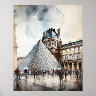 De Louvre Parijs Frankrijk Landschap Kunstprint Po Poster