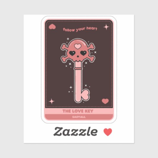 De Love Key Kaart Sticker (Vel)