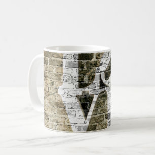 De LOVE MUG Neutrale Bakstenen Urban Graffiti Koffiemok