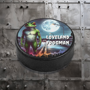 De Loveland Frogman Ohio Cryptid Hockey Puck