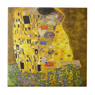 De Lovers Kiss Fine Art Acrylverf Tegeltje