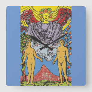 De Lovers Tarot Card Tarots Leading Vierkante Klok