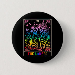 De Lovers Tarot Kaart Gothic Kissing Lesbian Skele Ronde Button 5,7 Cm