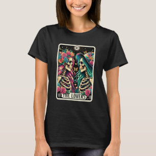 De Lovers Tarot Kaart Rozen Lesbische Gothic Kissi T-shirt