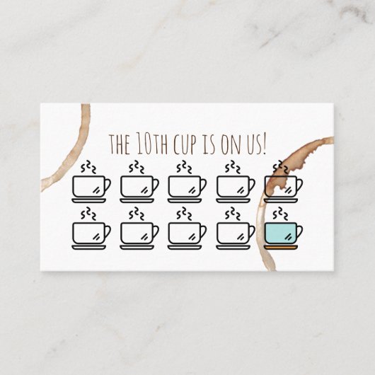 de loyaliteit beloont kaart coffeeshop koffie visitekaartje (Voorkant)