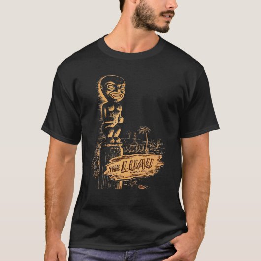 De Luau Beverly Hills California  Tiki Bar T-shirt (Voorkant)