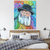 De Lubavitcher Rebbe Regenboog Canvas Afdruk (Insitu (Slaapkamer))