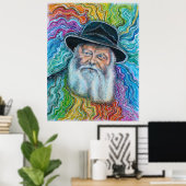 De Lubavitcher Rebbe Regenboog Poster (Thuiskantoor)