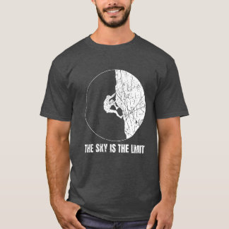 De lucht is de limiet Boulderer en rotsklimmer mei T-shirt