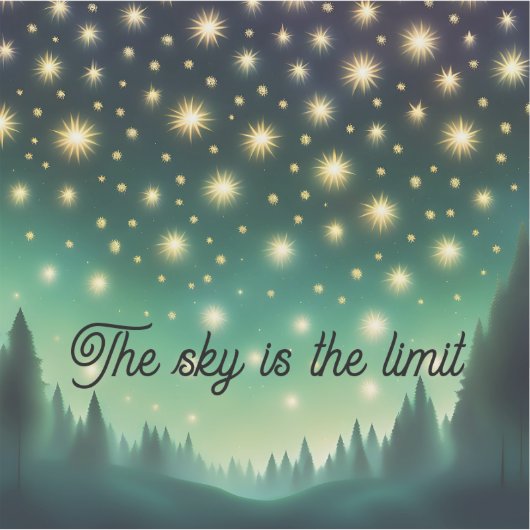 De lucht is de limiet - Groene tinten Sterrennacht Sticker (Voorkant)