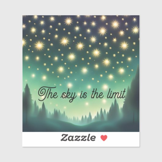 De lucht is de limiet - Groene tinten Sterrennacht Sticker (Vel)