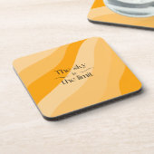 De lucht is de limiet oranje abstracte gradiënt bier onderzetter (Linkerzijde)