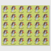 De lucht roept! Grappige gans piloot Cadeaupapier (Vlak)