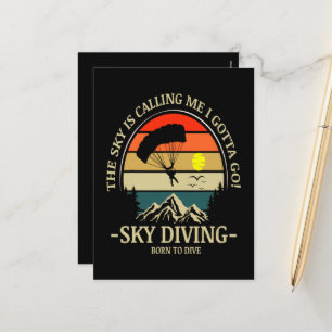 De lucht roept me Ik moet gaan skydiven Feestdagenkaart