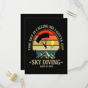 De lucht roept me, ik moet gaan skydiven uitnodiging briefkaart