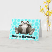 De luie Kaart van de Verjaardag van de Panda (Gele Bloem)