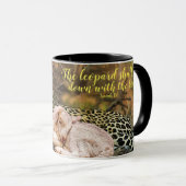 De "luipaard zal neer met het kind " Isaiah 11 Mok (Voorkant rechts)