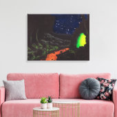 De Luminescente Grot: Canvas Standaard Grootte Afdruk (Insitu (Woonkamer))