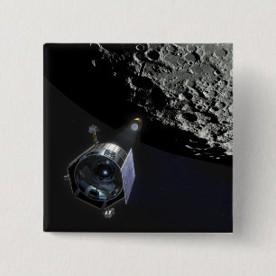 De Lunar CRater Observation Vierkante Button 5,1 Cm
